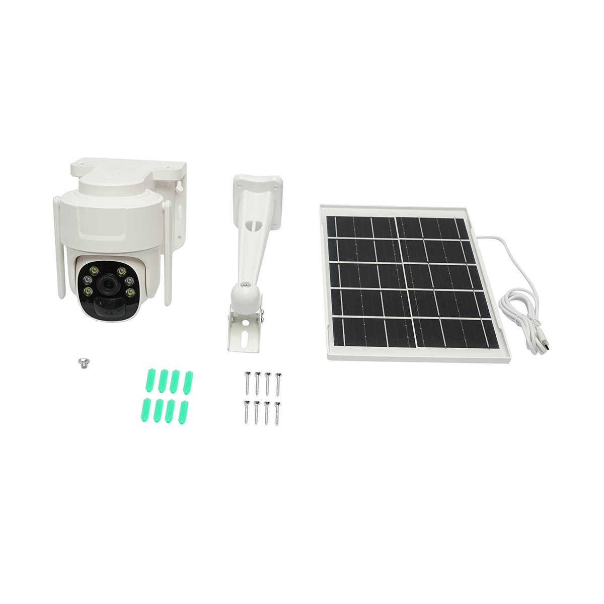 Camera supraveghere 3MP, WIFI rotativa cu panou solar 5W, PTZ, 1080P, senzor miscare, night vision, aplicatie V380 Pro